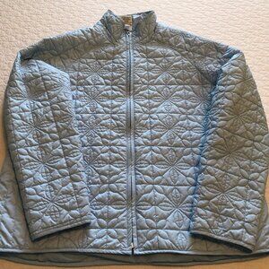 Cabelas light blue star pattern quilted Puffer Coat  jacket, Size Large Womens